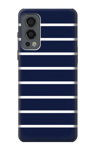 S2767 Navy White Striped Case Cover Custodia per OnePlus Nord 2 5G