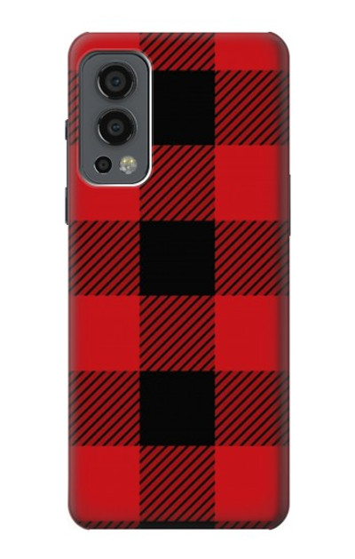 S2931 Red Buffalo Check Pattern Case Cover Custodia per OnePlus Nord 2 5G