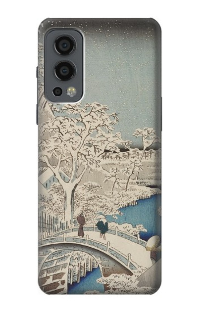 S3350 Utagawa Hiroshige Drum Bridge Yuhi Hill in Meguro Case Cover Custodia per OnePlus Nord 2 5G