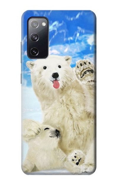 S3794 Arctic Polar Bear in Love with Seal Paint Case Cover Custodia per Samsung Galaxy S20 FE