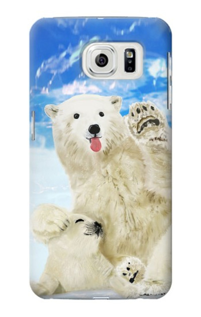 S3794 Arctic Polar Bear in Love with Seal Paint Case Cover Custodia per Samsung Galaxy S7 Edge