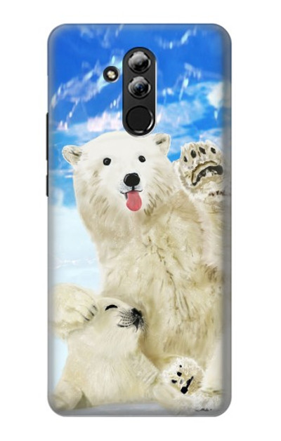 S3794 Arctic Polar Bear in Love with Seal Paint Case Cover Custodia per Huawei Mate 20 lite