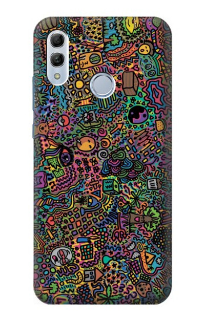 S3815 Psychedelic Art Case Cover Custodia per Huawei Honor 10 Lite, Huawei P Smart 2019