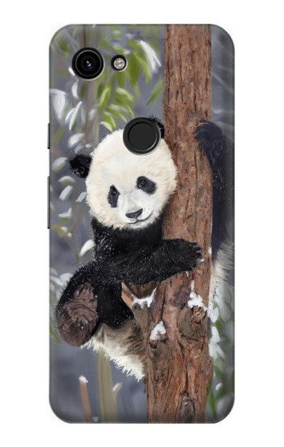 S3793 Cute Baby Panda Snow Painting Case Cover Custodia per Google Pixel 3a