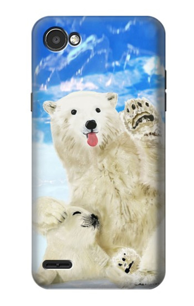 S3794 Arctic Polar Bear in Love with Seal Paint Case Cover Custodia per LG Q6
