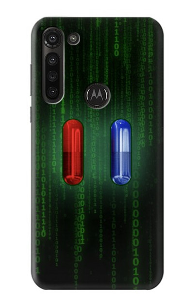S3816 Red Pill Blue Pill Capsule Case Cover Custodia per Motorola Moto G8 Power