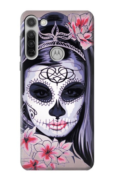 S3821 Sugar Skull Steam Punk Girl Gothic Case Cover Custodia per Motorola Moto G8