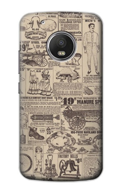 S3819 Retro Vintage Paper Case Cover Custodia per Motorola Moto G5 Plus