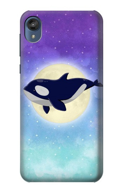 S3807 Killer Whale Orca Moon Pastel Fantasy Case Cover Custodia per Motorola Moto E6, Moto E (6th Gen)