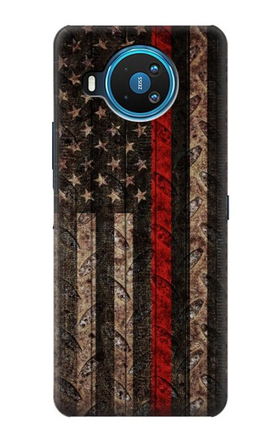 S3804 Fire Fighter Metal Red Line Flag Graphic Case Cover Custodia per Nokia 8.3 5G