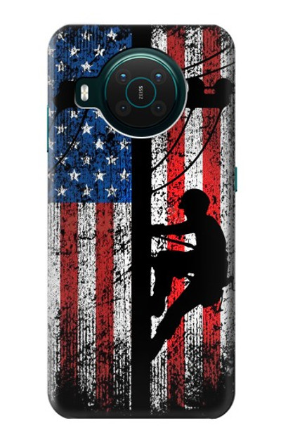 S3803 Electrician Lineman American Flag Case Cover Custodia per Nokia X10