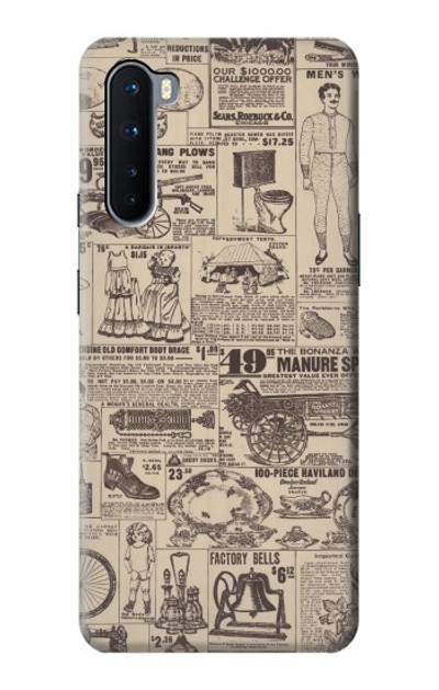 S3819 Retro Vintage Paper Case Cover Custodia per OnePlus Nord