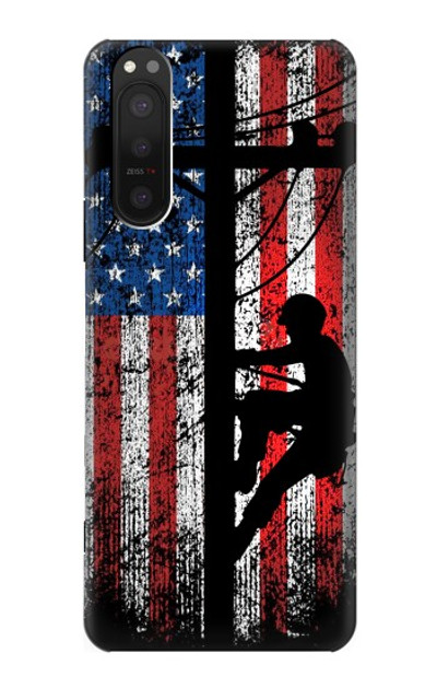 S3803 Electrician Lineman American Flag Case Cover Custodia per Sony Xperia 5 II