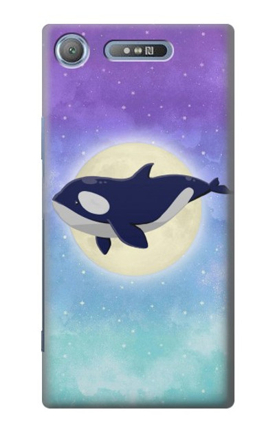 S3807 Killer Whale Orca Moon Pastel Fantasy Case Cover Custodia per Sony Xperia XZ1