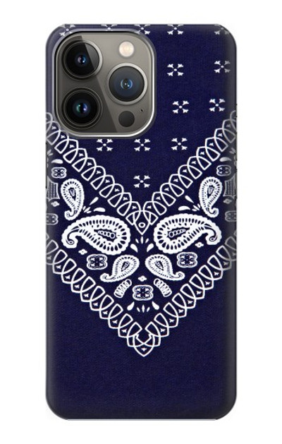 S3357 Navy Blue Bandana Pattern Case Cover Custodia per iPhone 13 Pro