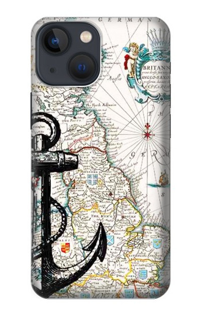 S1962 Nautical Chart Case Cover Custodia per iPhone 13 mini