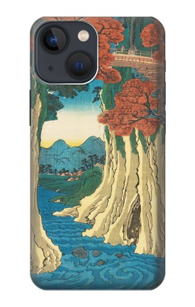 S3348 Utagawa Hiroshige The Monkey Bridge Case Cover Custodia per iPhone 13 mini