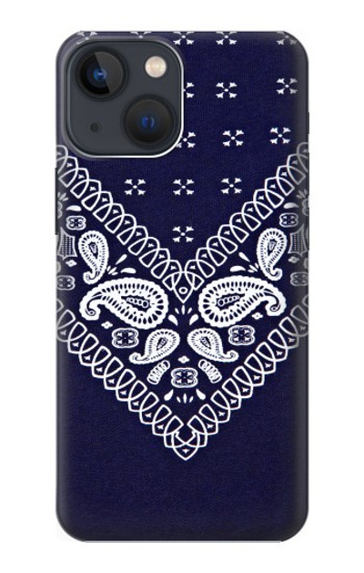 S3357 Navy Blue Bandana Pattern Case Cover Custodia per iPhone 13 mini