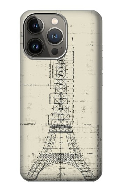 S3474 Eiffel Architectural Drawing Case Cover Custodia per iPhone 13 Pro Max