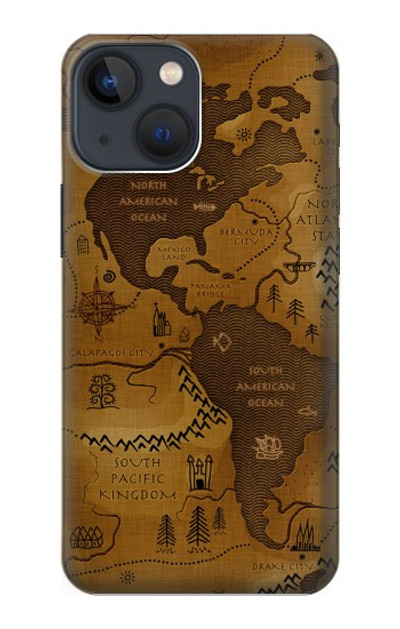 S2861 Antique World Map Case Cover Custodia per iPhone 13