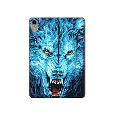 S0752 Blue Fire Grim Wolf Case Cover Custodia per iPad mini 6, iPad mini (2021)