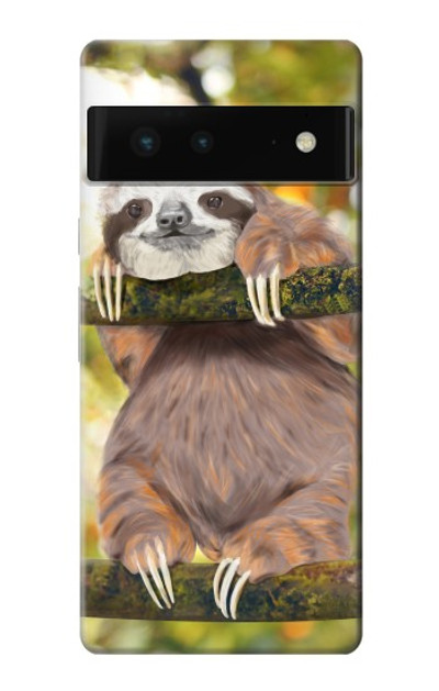 S3138 Cute Baby Sloth Paint Case Cover Custodia per Google Pixel 6