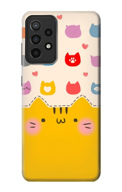 S2442 Cute Cat Cartoon Funny Case Cover Custodia per Samsung Galaxy A52s 5G