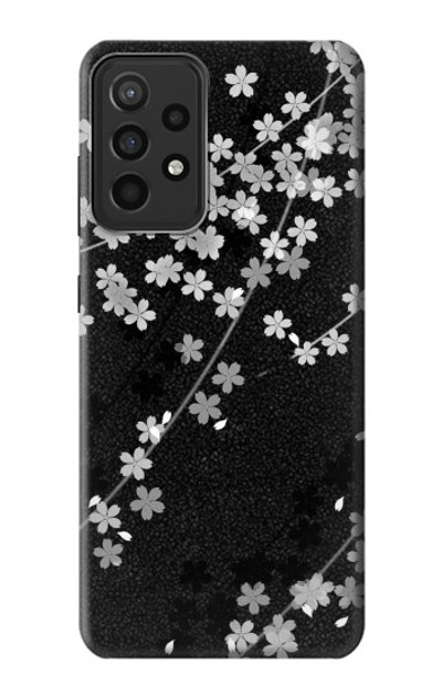 S2544 Japanese Kimono Style Black Flower Pattern Case Cover Custodia per Samsung Galaxy A52s 5G
