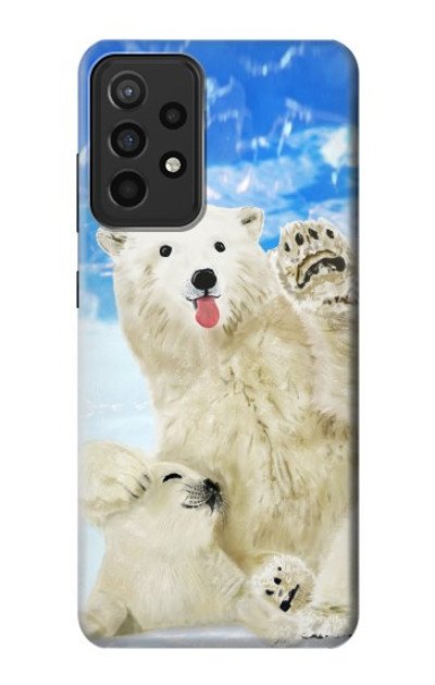 S3794 Arctic Polar Bear in Love with Seal Paint Case Cover Custodia per Samsung Galaxy A52s 5G