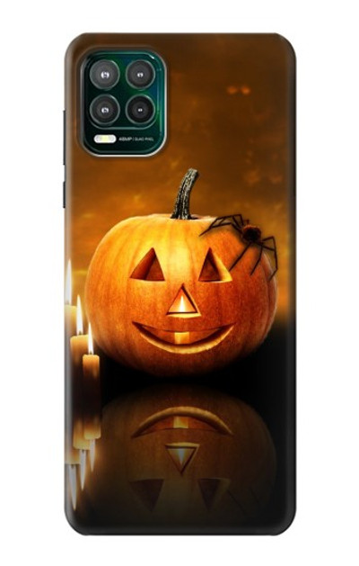 S1083 Pumpkin Spider Candles Halloween Case Cover Custodia per Motorola Moto G Stylus 5G