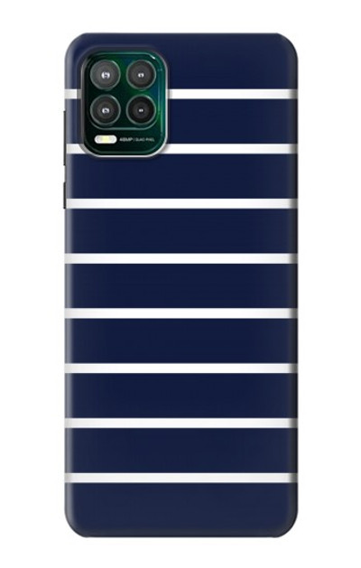 S2767 Navy White Striped Case Cover Custodia per Motorola Moto G Stylus 5G