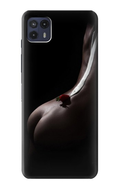 S0546 Sexy Cream Strawberry Case Cover Custodia per Motorola Moto G50 5G [for G50 5G only. NOT for G50]