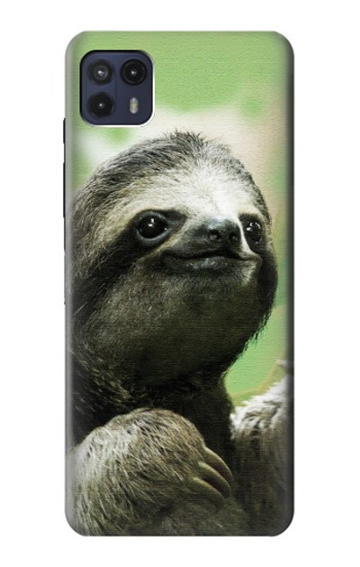 S2708 Smiling Sloth Case Cover Custodia per Motorola Moto G50 5G [for G50 5G only. NOT for G50]