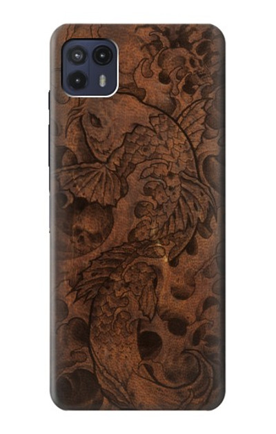 S3405 Fish Tattoo Leather Graphic Print Case Cover Custodia per Motorola Moto G50 5G [for G50 5G only. NOT for G50]