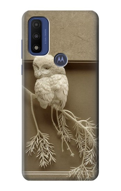 S1386 Paper Sculpture Owl Case Cover Custodia per Motorola G Pure