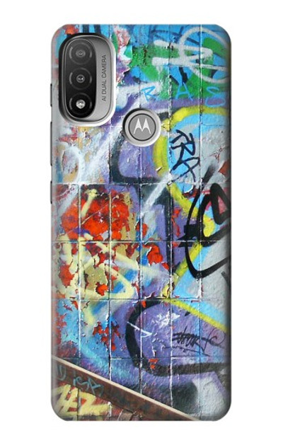 S0588 Wall Graffiti Case Cover Custodia per Motorola Moto E20,E30,E40