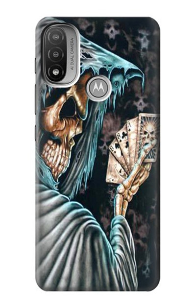 S0748 Grim Reaper Death Poker Case Cover Custodia per Motorola Moto E20,E30,E40