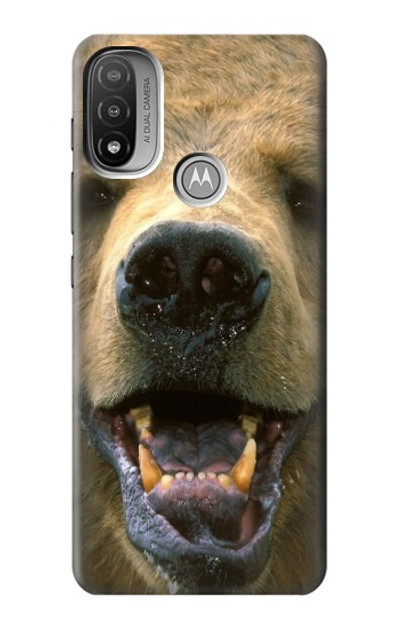 S0840 Grizzly Bear Face Case Cover Custodia per Motorola Moto E20,E30,E40