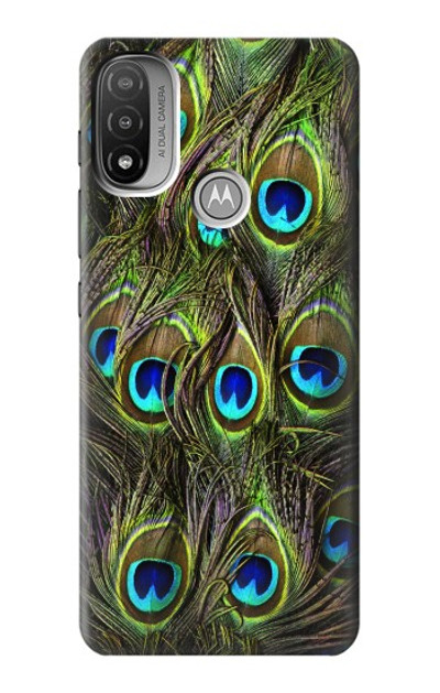 S1965 Peacock Feather Case Cover Custodia per Motorola Moto E20,E30,E40