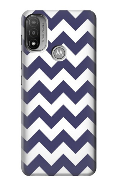 S2345 Navy Blue Shavron Zig Zag Pattern Case Cover Custodia per Motorola Moto E20,E30,E40