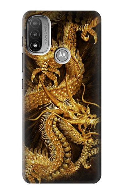 S2804 Chinese Gold Dragon Printed Case Cover Custodia per Motorola Moto E20,E30,E40