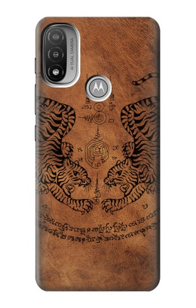 S3209 Sak Yant Twin Tiger Case Cover Custodia per Motorola Moto E20,E30,E40