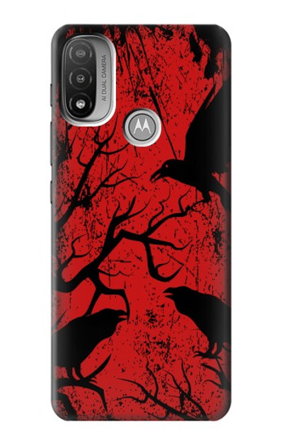 S3325 Crow Black Blood Tree Case Cover Custodia per Motorola Moto E20,E30,E40