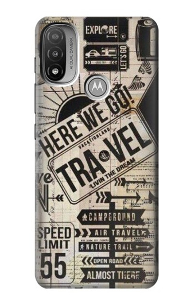 S3441 Vintage Travel Case Cover Custodia per Motorola Moto E20,E30,E40