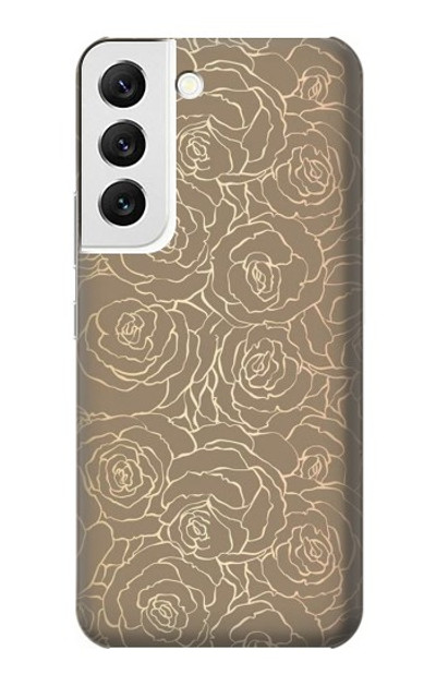 S3466 Gold Rose Pattern Case Cover Custodia per Samsung Galaxy S22