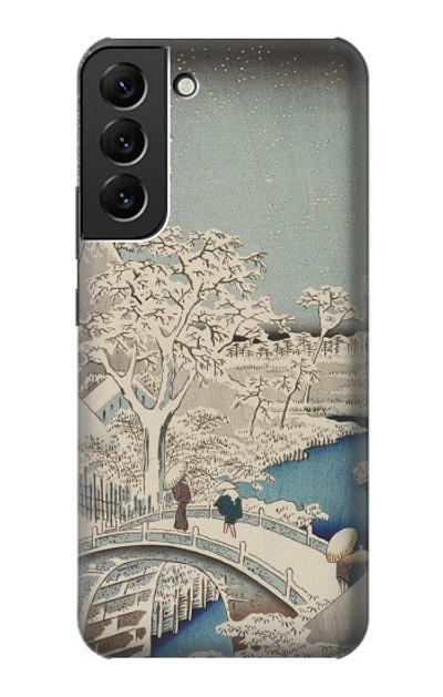 S3350 Utagawa Hiroshige Drum Bridge Yuhi Hill in Meguro Case Cover Custodia per Samsung Galaxy S22 Plus