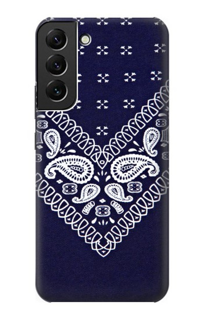 S3357 Navy Blue Bandana Pattern Case Cover Custodia per Samsung Galaxy S22 Plus