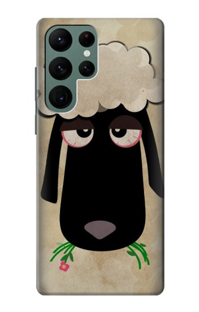 S2826 Cute Cartoon Unsleep Black Sheep Case Cover Custodia per Samsung Galaxy S22 Ultra