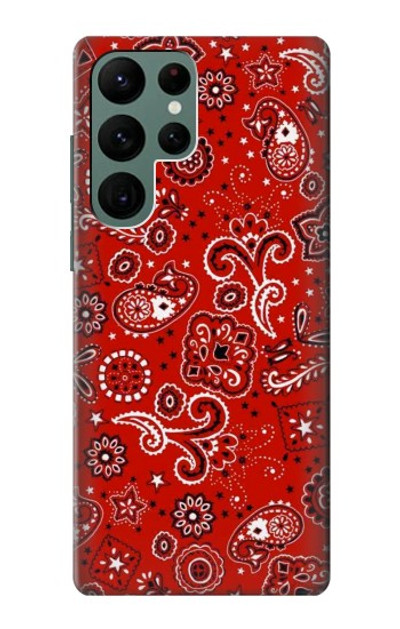 S3354 Red Classic Bandana Case Cover Custodia per Samsung Galaxy S22 Ultra