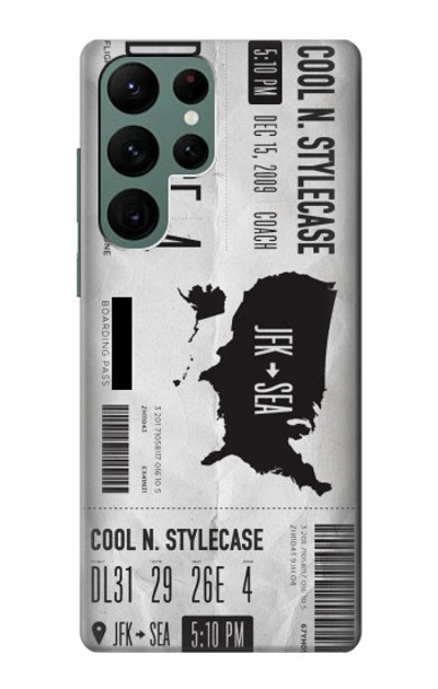S3615 Airline Boarding Pass Art Case Cover Custodia per Samsung Galaxy S22 Ultra